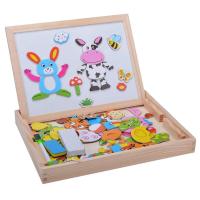 Childrens Wood Puzzle Multifunction double sided magnetic Drawing board puzzle - Twelve Zodiac