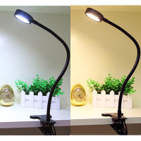 2021LED Desk Clamp Reading Lamp 304050cm 5W Flexible Table Clip Light EuUS Plug