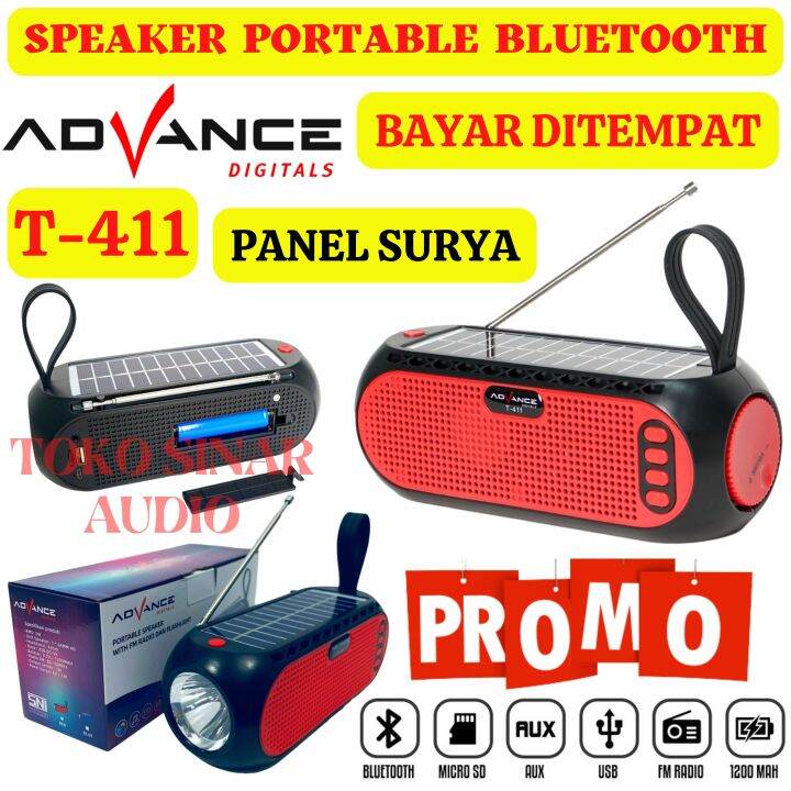 Speaker Advance T 411 Bluetooth Advance T 411 Speaker Bluetooth Dengan Panel Surya Senter