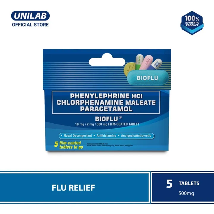 Unilab Bioflu 5 Tablets - Medicine For Relief Of Flu And Other Symptoms ...