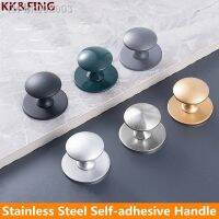 ☬ KK FING Stainless Steel European Sstyle Single Hole Drawer kKnobs Glass Door Pulls Wardrobe Handles With Adhesive Wall Hooks