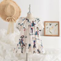 Korea Casual Spring Summer Girls Clothes Print Clothes  Sister Dress Vestidos Cartoon Floral Dresses Flower Girl Dresses  by Hs2023