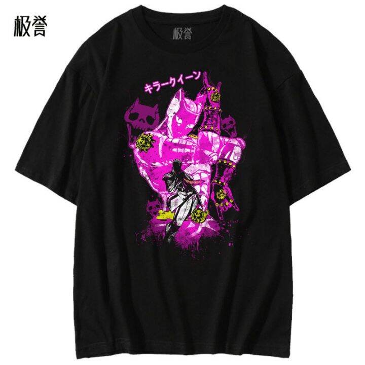 jojo-s-bizarre-adventure-kira-yoshikage-killer-queen-peripheral-เสื้อยืด-killerqueen-ผ้าฝ้ายแขนสั้น