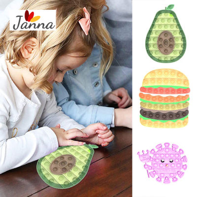 Janna Push Bubble Toys Fruit Airplane Rocket Shaped Silicone Squeezing Sensory Toy Gift for Kids Children Autisms Focusing