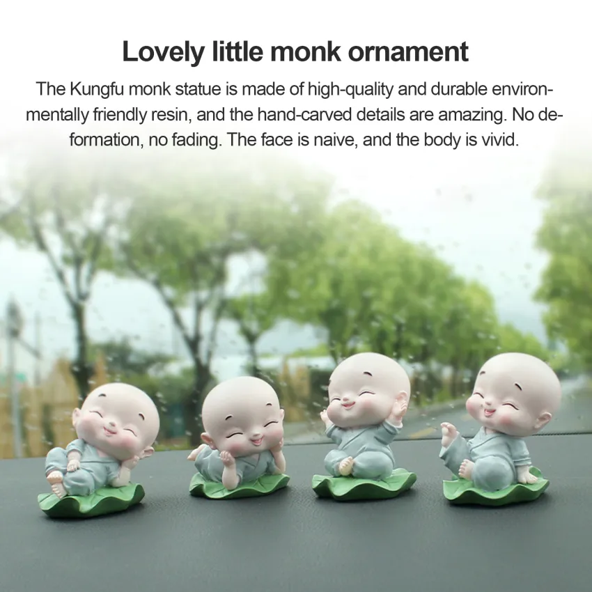 Little Monk Sculpture Resin Hand-carved Buddha Statue Home Office