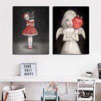 Luyameishop Nicoletta Ceccoli ผ้าใบพิมพ์ตุ๊กตาโปสเตอร์สาวภาพวาด Modern Fairy Tale World Wall Art สำหรับ Office และ Home Decor