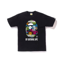 เสื้อยืดคอกลม [พร้อมสต็อก] 2021ใหม่คุณภาพสูง A Bathing Ape Bape สี Ape พิมพ์พิมพ์เสื้อยืดสั้นแฟชั่น All-Match เสื้อยืดผ้าฝ้าย Unisex