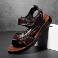 YuanLan รองเท้าเด็กผู้ชาย PU Leather  Sandals  รองเท้าส้นเตี้ยคลาสสิกสีน้ำตาลฤดูร้อนรองเท้าเด็กโรมัน