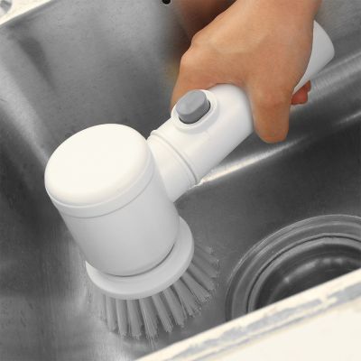 （A SHACK）☁แปรงทำความสะอาดไฟฟ้าทรงพลังอเนกประสงค์5in 1แปรงมหัศจรรย์,อ่างล้างหน้าพร้อมหัวเปลี่ยนได้อ่างอาบน้ำมหัศจรรย์สำหรับใช้ในบ้านอ่างอาบน้ำขนาด5-In-1