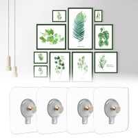 【cw】 10pcs Transparent Punch Free Nails Hooks Wall Poster Non Marking Hook Waterproof Kitchen Bathroom Storage Screw Hook Hanger Rack ！