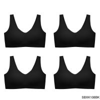 [แพ็ค 4 ชิ้น] Sabina เสื้อชั้นใน Seamless (ไม่มีโครง) รุ่น Soft Collection รหัส SBXK108 สีดำ