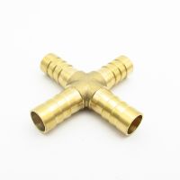 4/6/8/10/12/14/16/19mm Hose Barb Brass Cross 4 Way Barbed Pipe Fitting Connector Adapter