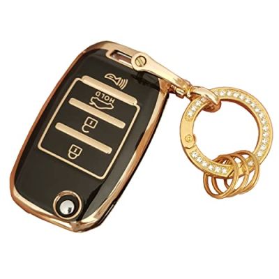 for Kia Smart Key Fob Cover Keyless Entry Remote Protector Case Compatible with Kia Rio Optima Soul Sportage Sorento Carens (4 Buttons)