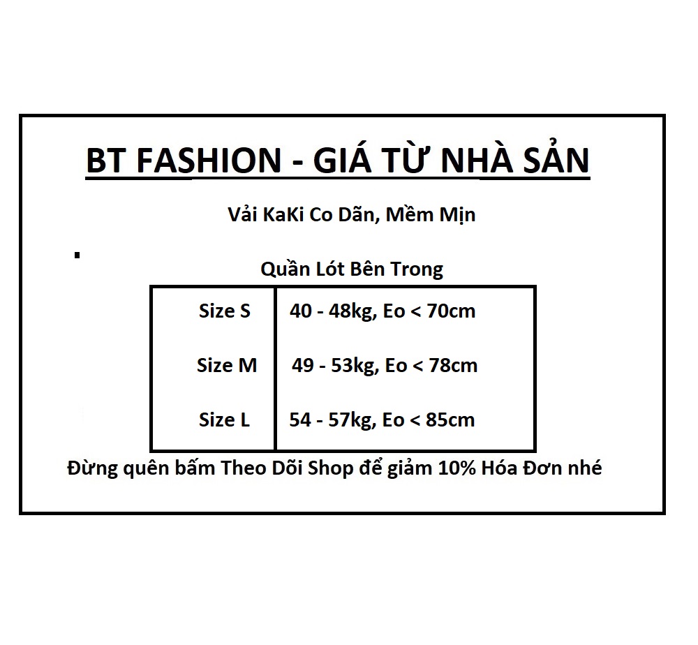 Quần Giả Váy Kaki Co Dãn HOT - BT Fashion (Xẻ Tà) VA01..