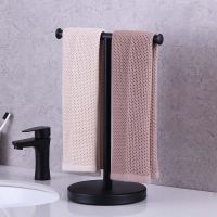 ┅▽✲ Movable Free-Standing Hand Towel Holder Standing Tree Rack 304 Black Bath Towel Stand Bathroom Towel Hanger Vanities Countertop