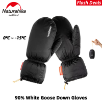 Naturehike Outdoor Gloves Ultralight 50g 90 Goose Down Gloves Uni Hiking Skiing Waterproof Keep Warm Gloves Camping Skating