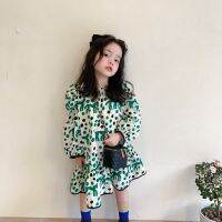 【Ladies shop】สาว NewDressPolka Dot พัฟแขน SkirtDress ForCotton ฤดูใบไม้ผลิแอมป์; สบายๆ