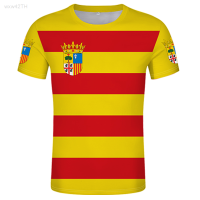 2023 NEW Aragon Shirt Free Custom Zaragoza Name Number T-shirt Text Print Teruel Huesca Aragon Spain Black Blue Clothing brand new T-shirt