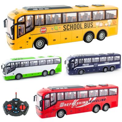 Rc Bus 1:30 Electric Remote Control Car with Light Tour Bus School Car Radio Controlled Machine Toys For Boys Kids Gift