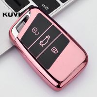 ปลอกหุ้มเคส Kunci Remote Mobil TPU แบบนิ่มมีสายห้อยสำหรับโฟล์กสวาเกน B8พาสสาท VW Magotan สำหรับ Skoda อุปกรณ์เสริม A7ชั้นเยี่ยม