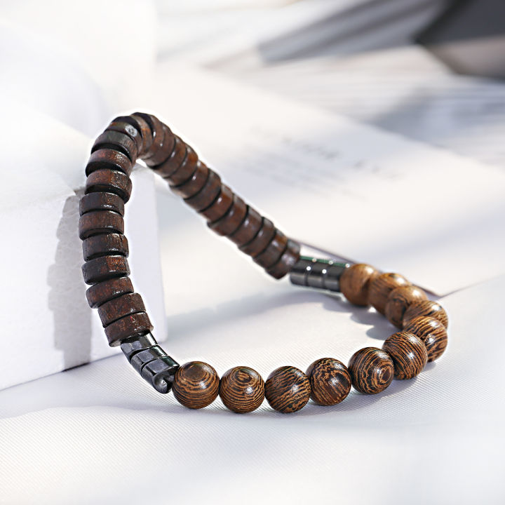Handmade Wooden Beaded Bracelet Men Jewelry Yoga Gifts Wrist Gift Hippie  Boho