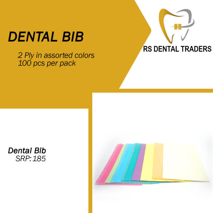 Dental Bib by 2 ply 100 pcs assorted colors 2ply Lazada PH