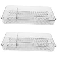 2X Cutlery Tray Non-Slip Drawer Storage Box for Storing and Organizing Kitchen Utensils