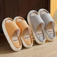 Thicken Slippers Women Cotton Linen Four Seasons Non-Slip Soft Comfortable Home Slippers Flat Sandals Floor Shoes