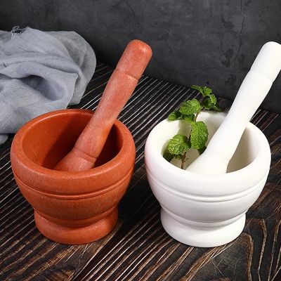 【CC】❅  Mortar Pestle Spice Crusher Manual Mash Garlic Pepper Grinder Household Masher Utensils Tools