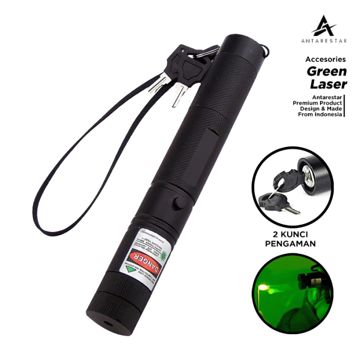 Antarestar official green laser 303 pointer safety key laser flashlight
