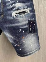 ยีนส์ขาสั้นฤดูร้อนของผู้ชายงานเย็บปะแฟชั่น D10-1 Celana Pendek Denim มีรูเล็กๆ (Gmvaksuhdkjdjj)