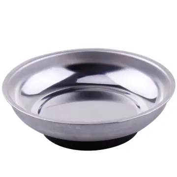 Round Magnetic Parts Tray Bowl Dish Stainless Steel Garage Holder