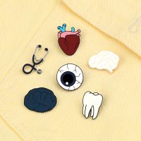 hot【DT】 Organ Stethoscope Brooch Enamel Pin Doctor Dentist Jackets Collar Lapel Badge Jewelry