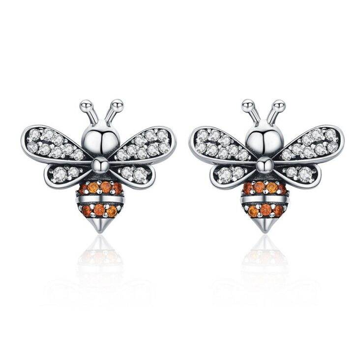 bamoer-baby-bee-stud-earrings-for-women-fashion-crystal-ear-studs-925-sterling-silver-jewelry-for-girl-anti-allergy-sce344th