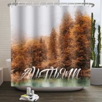 Hello Autumn Shower Curtain Landscape 3D Print Bathroom Curtain Frabic Waterproof Polyester Decor Bathroom Curtain With Hooks