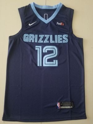 Ready Stock 2022 2023 Newest Authentic Basketball Jersey 2019-20 Mens Memphis Grizzlies 12 Ja Morant Rookie Navy Jersey - Icon Edition