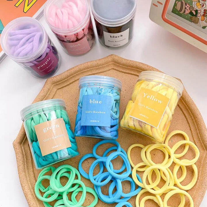 50 PCS Colorful Elastic Hair Ponytail Holder Hair Tie Rubber Band Hair