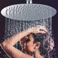 Bathroom 12/10/8/6/4 inch Rainfall Shower Head Stainless Steel Ultra-thin Shower Heads Chrome Finish Round &amp; Square Rain Shower Showerheads