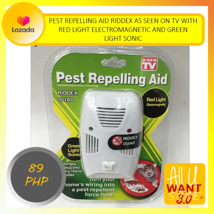 PEST REPELLING AID RIDDEX AS SEEN ON TV WITH RED LIGHT