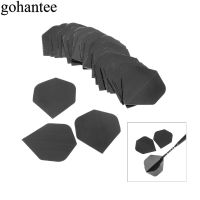 Gohantee 30Pcs L Lot PVC Dart Flights Fin Tail คุณภาพสูง Simple สีดำลูกดอกอุปกรณ์เสริมเปลี่ยน Dart Wing