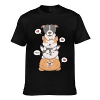 Kawaii Dogs Pitbull Akita Husky Chow Pet Mens Short Sleeve T-Shirt