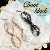 Chain Black Headbrand โบว์คาดหัว 3 สี ขาว ดำ ครีม พิมพ์ลายกราฟฟิคสวยสุดๆ