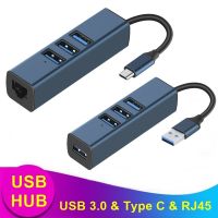 Aluminum USB C HUB 3.0 Type C to RJ45 4 Port Multi Splitter Adapter OTG Converter For Phone Samsung Notebook Macbook Ipad PC