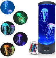 Color Changing Aquarium Tank Simulation Relaxing Mood Jellyfish LED Night Light Lamp in Bedroom for Boys Girls Birthday Gifts Night Lights