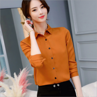 Autumn 2021 New Korean Casual Chiffon Blouse Long Sleeve Elegant Women Tops Woman Clothes Slim ladie Streetwear Blue White Shirt