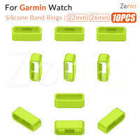 Zenia 10PCS 22มม. 26มม. Soft ซิลิโคนแหวน Fastener แหวนห่วงความปลอดภัยสำหรับ Garmin Fenix 7X 7 6X 6 Pro 51mm Sapphire Solar 5X 5 Plus 3 Quatix Forerunner 935 945 D2 Tactix Charlie Delta Descent G1 Mk1 Mk2 MARQ Approach S70 47mm S60 S62 Instinct epix Gen 2