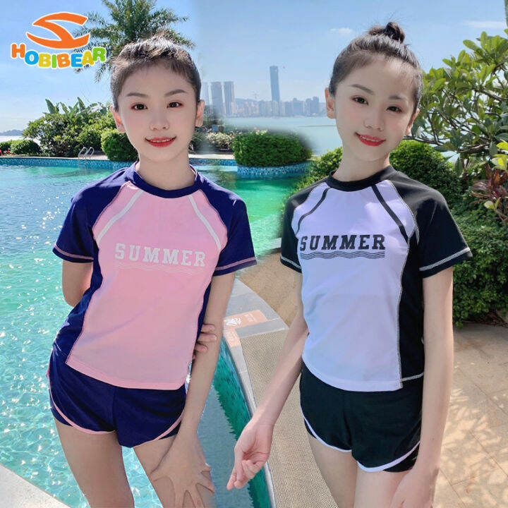 HOBIBEAR Children's swimsuit simple sports swimsuit twopiece swimsuit