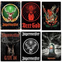 Jagermeister วินเทจโลหะดีบุกเข้าสู่ระบบ-ผับบาร์ตกแต่งกวางเบียร์โฆษณาแผ่นเหล้าเบียร์ผนังสติกเกอร์ตกแต่งบ้าน