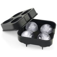 Ice Ball Maker Large Sphere Mold Silicone Trays Or PP Trays For Whisky Ice Ball Mold Sphere Round Black Mould Bar Accessories