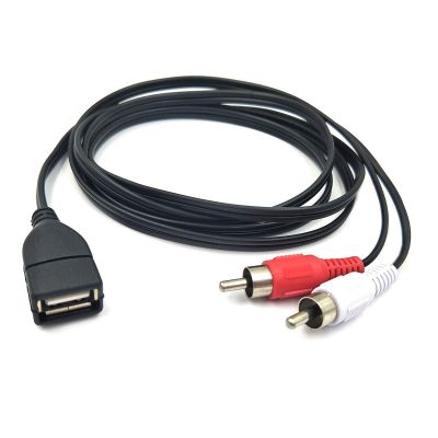 USB to 2RCA CableUSB 2.0 Female to 2 Dual RCA Male Jack Y Splitter Audio Video AV Composite Adapter Cable - 5 Feet/1.5M
